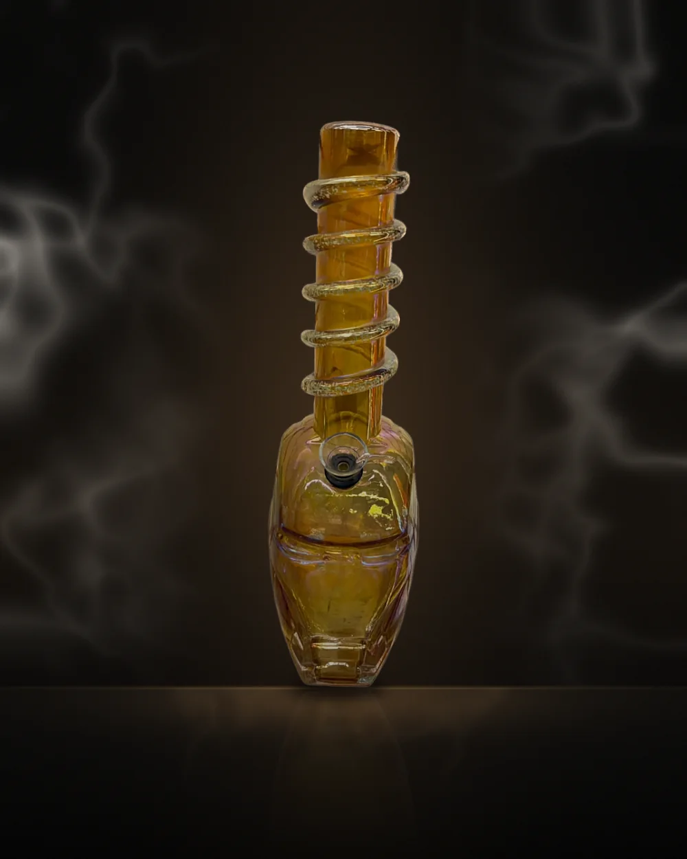 Amber Coil Neck Bong Amber Coil Neck Bong at Way~Up Smoke Houston