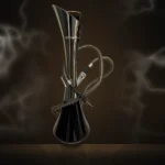 Black & Chrome Sculpted Modern Hookah at Way~Up Smoke Houston