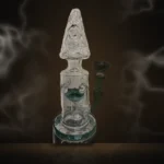 Clear Mushroom Cap Perc Bong at Way~Up Smoke Houston
