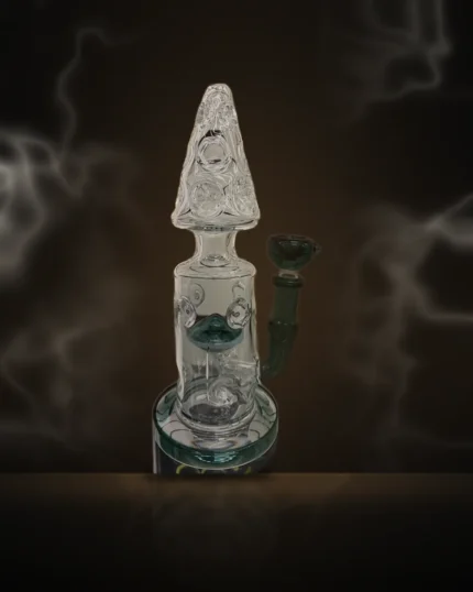 Clear Mushroom Cap Perc Bong at Way~Up Smoke Houston