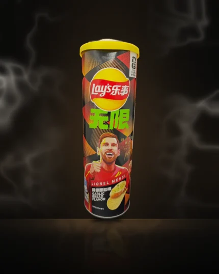 Lay's China Stax-Style Chips – Garlic Bread Flavor (Lionel Messi Edition) at Way~Up Smoke Houston