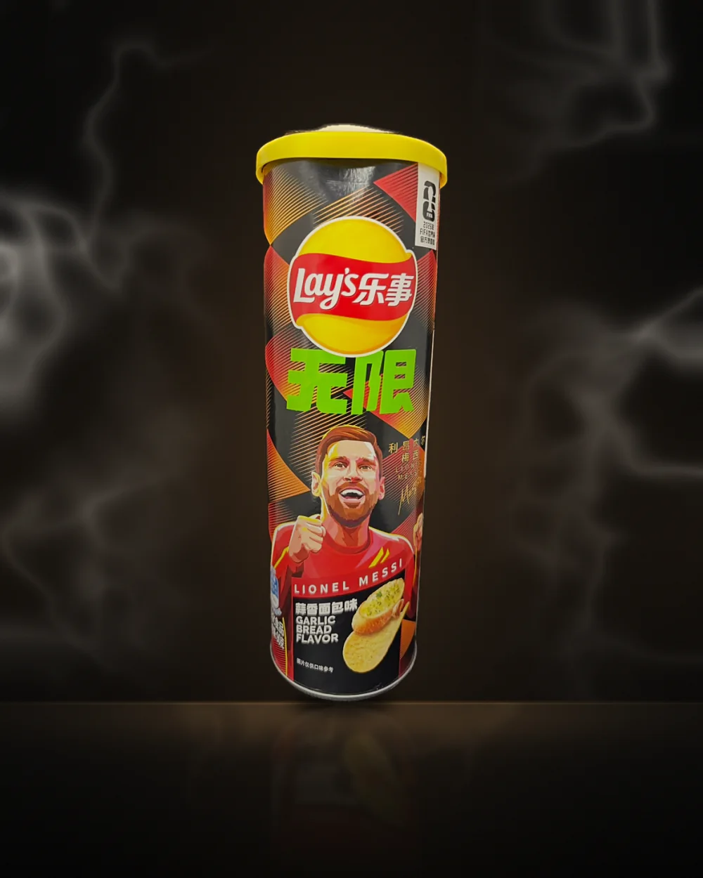 Lay's China Stax-Style Chips – Garlic Bread Flavor (Lionel Messi Edition) Lay's China Stax-Style Chips – Garlic Bread Flavor (Lionel Messi Edition) at Way~Up Smoke Houston