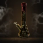 Metallic Red & Gold Beaker Bong at Way~Up Smoke Houston