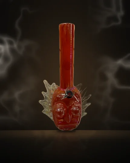 Orange Spiky-Hair Face Bong at Way~Up Smoke Houston