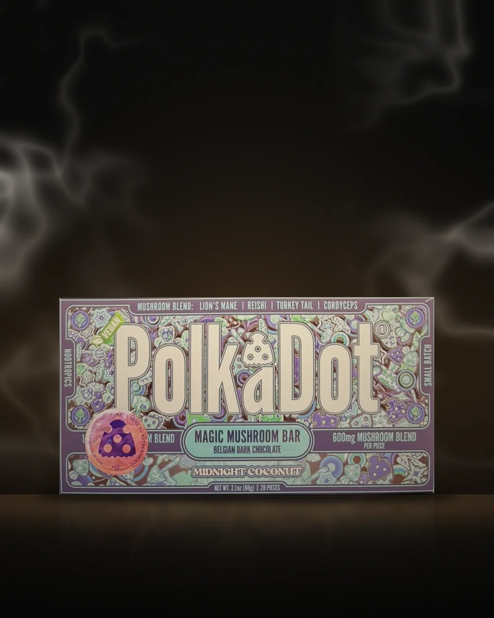 PolkaDot Magic Mushroom Bar – Midnight Coconut PolkaDot Magic Mushroom Bar – Midnight Coconut at Way~Up Smoke Houston