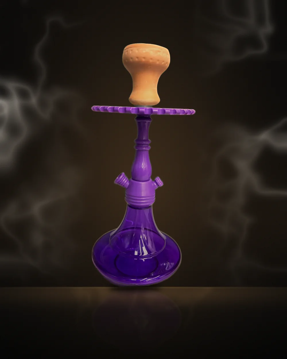 Purple Acrylic Hookah with Clay Bowl Purple Acrylic Hookah with Clay Bowl at Way~Up Smoke Houston