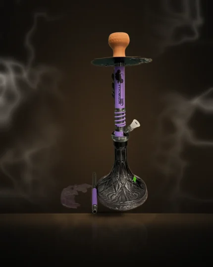 Purple Motorcycle Stem Hookah with Crystal Base at Way~Up Smoke Houston