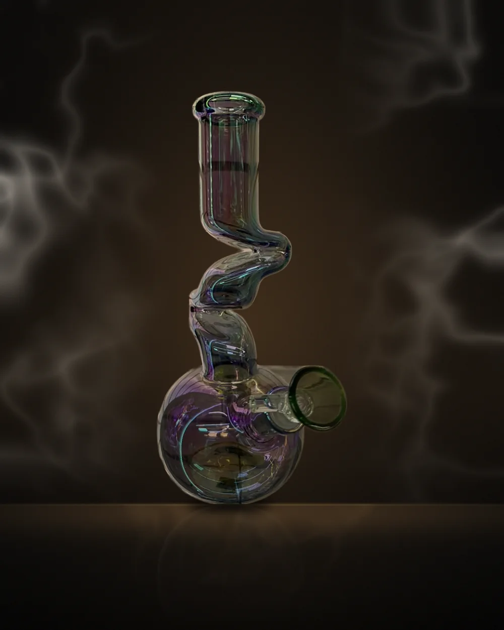 Smoky Iridescent Zig-Zag Bong Smoky Iridescent Zig-Zag Bong at Way~Up Smoke Houston