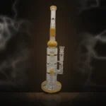 Tall Amber Triple Perc Bong at Way~Up Smoke Houston